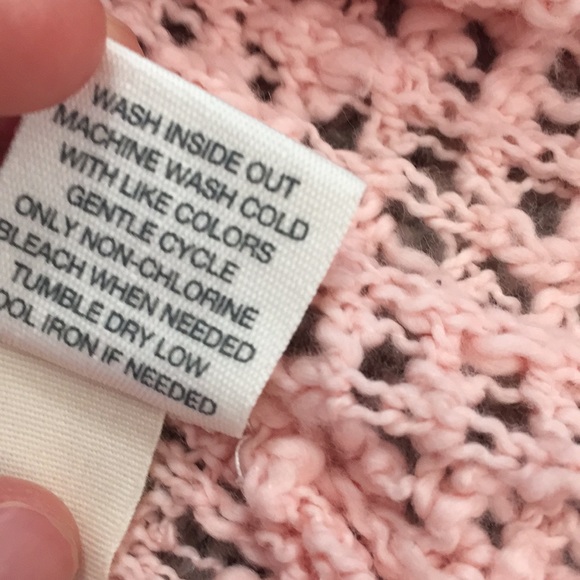 Mudd Light Pink Long Crochet-like Cardigan Small Cotton Blend - Picture 8 of 9